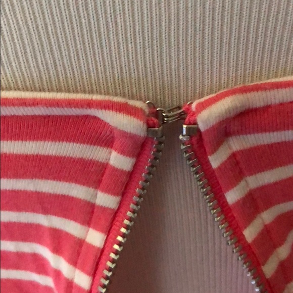 Coral and white striped crop top small from f21 - Picture 7 of 8